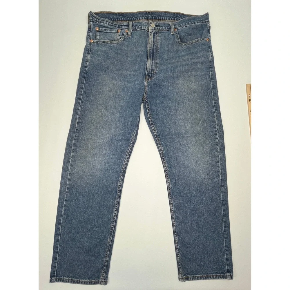 Levi's 505 Regular Fit Jeans Blue 40x30 Classic Denim Straight Leg Streetwear
